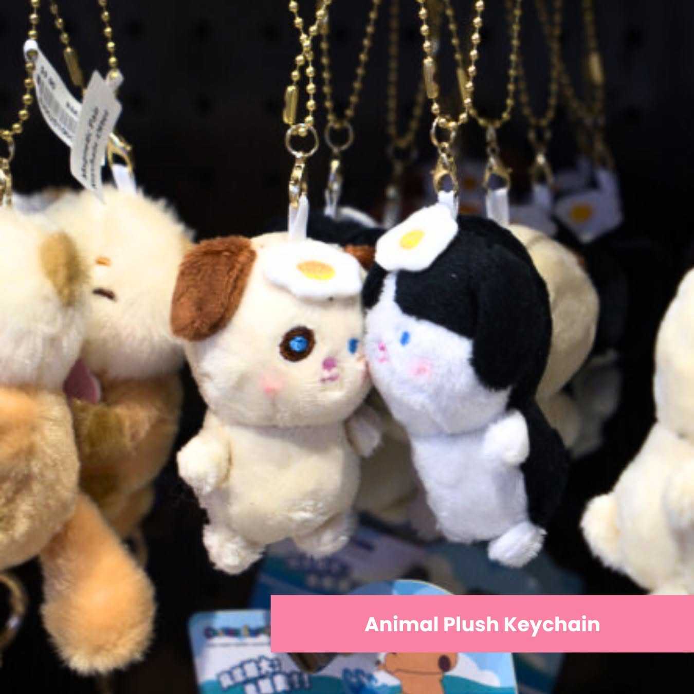 Animal plush keychains with egg motifs at Sparkle SG