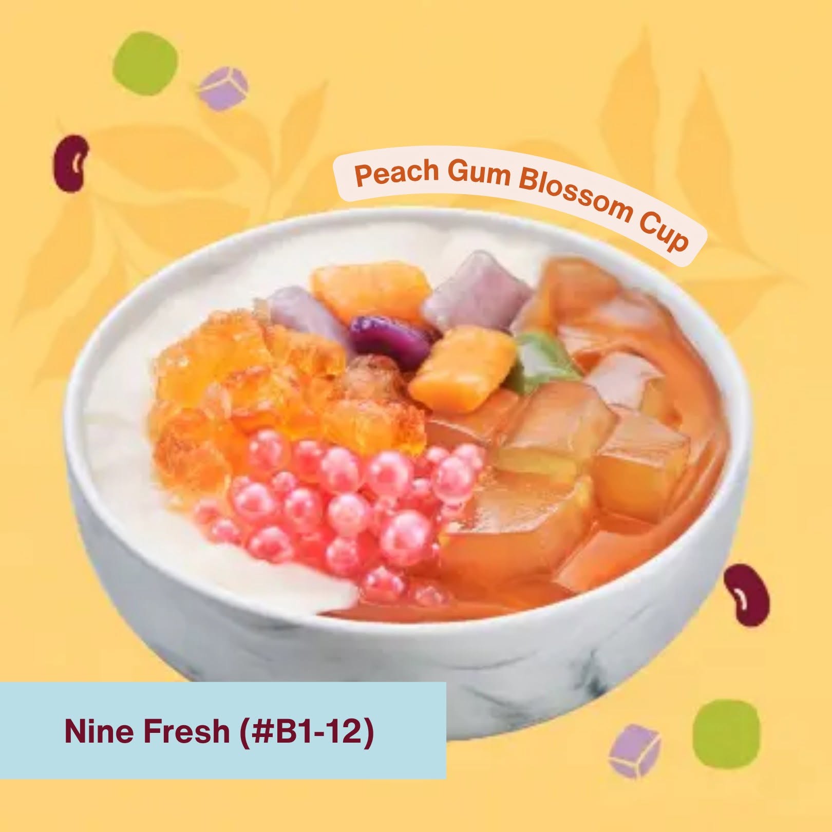 Nine Fresh Peach Gum Blossom Cup