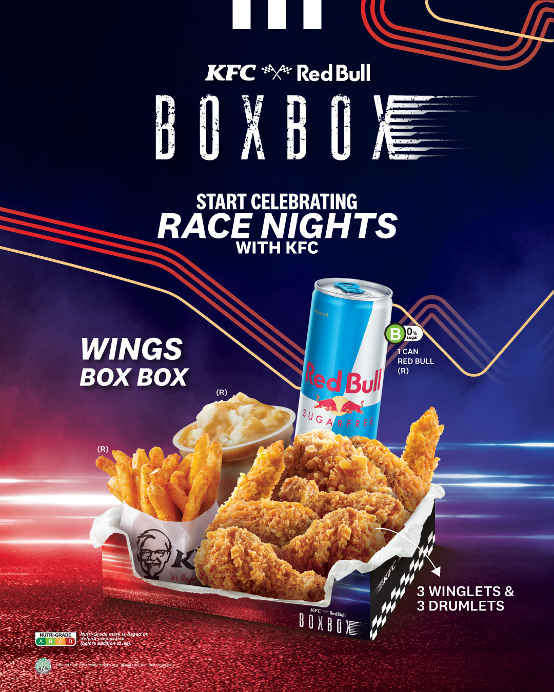 KFC x Red Bull 6-piece Wings Box