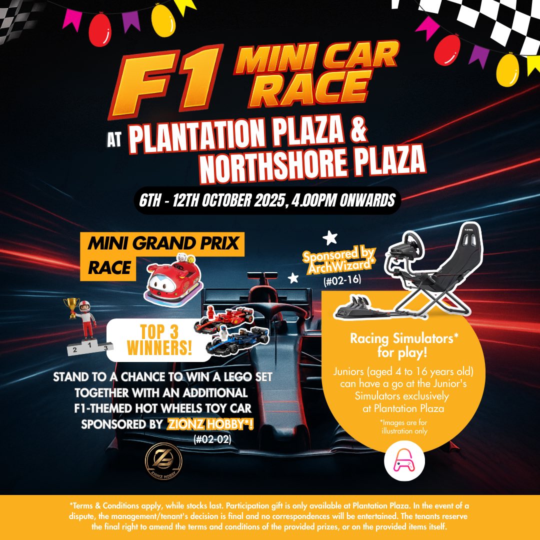 Exciting F1 Mini Car Race at Plantation Plaza