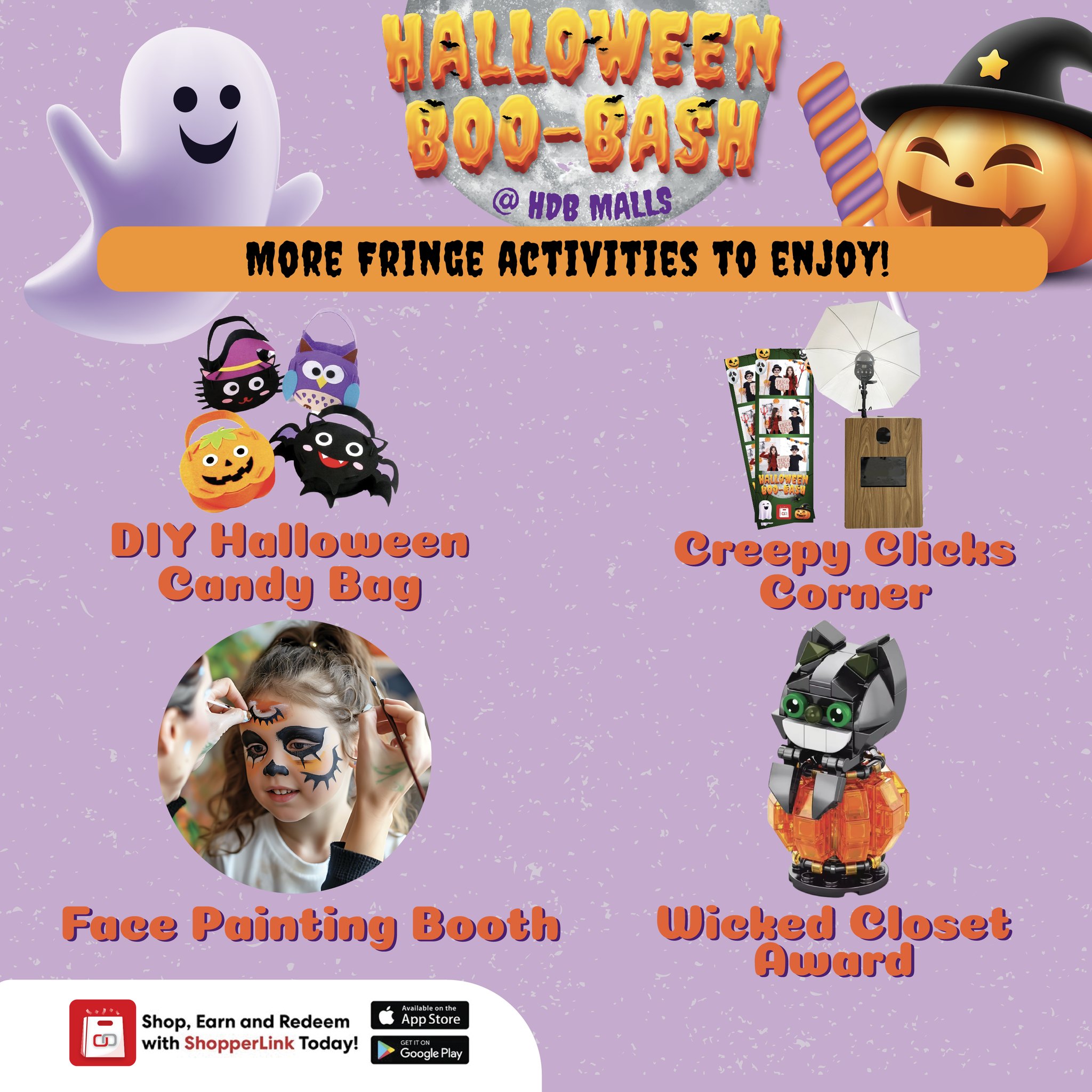 Festive Halloween decorations at the Boo-Bash event