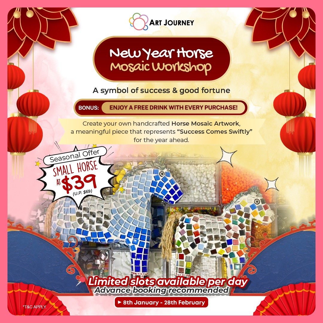 Handcrafted Horse Mosaic Artwork for Lunar New Year