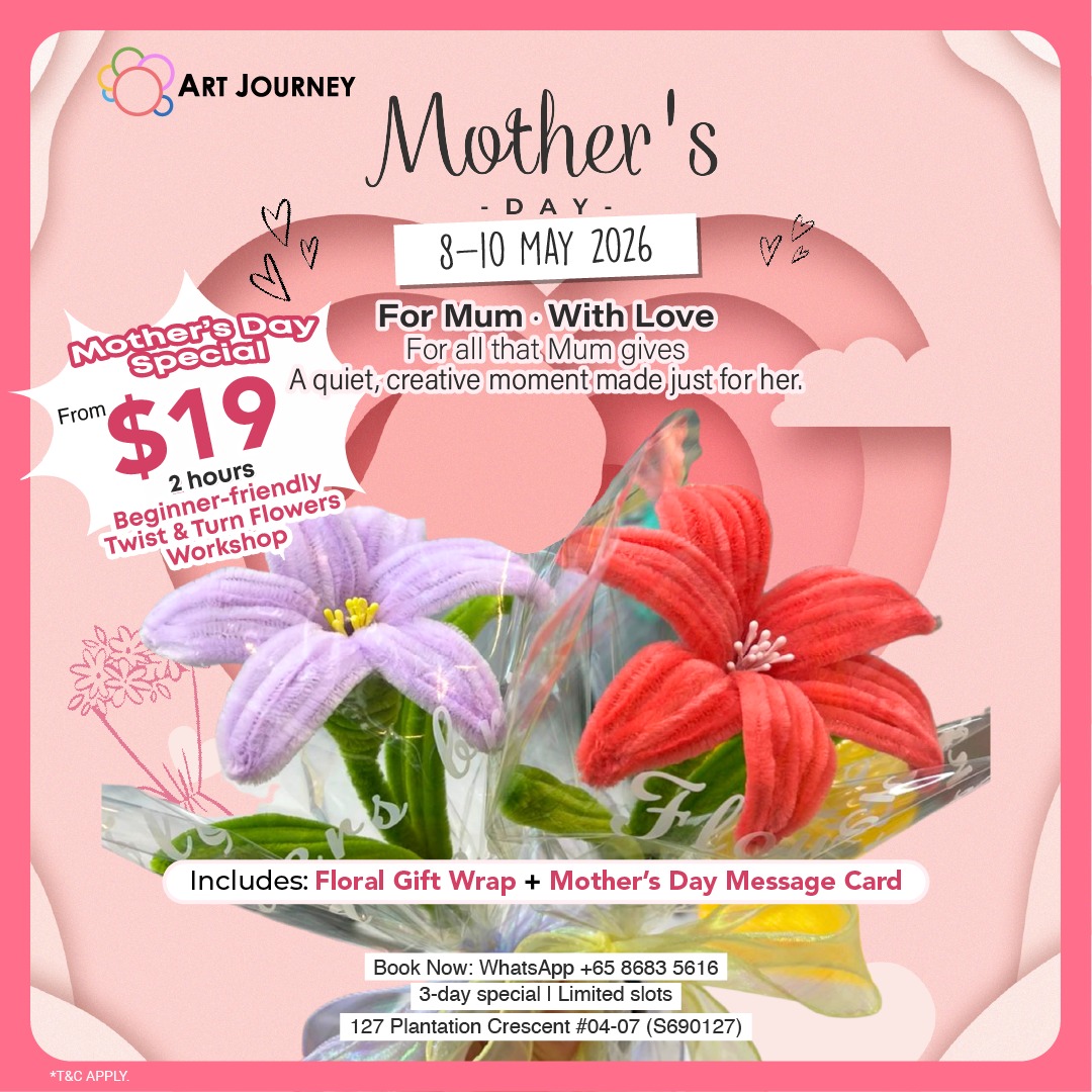 Mother's Day Twist & Turn Flower Workshop | Art Journey SG
