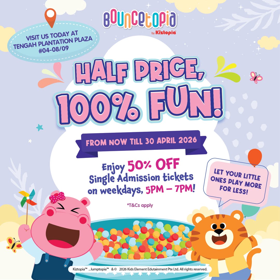 Kiztopia Singapore: 50% Off Weekday Evening Special