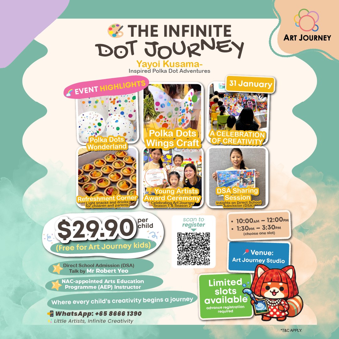 A colorful polka dot art installation for children