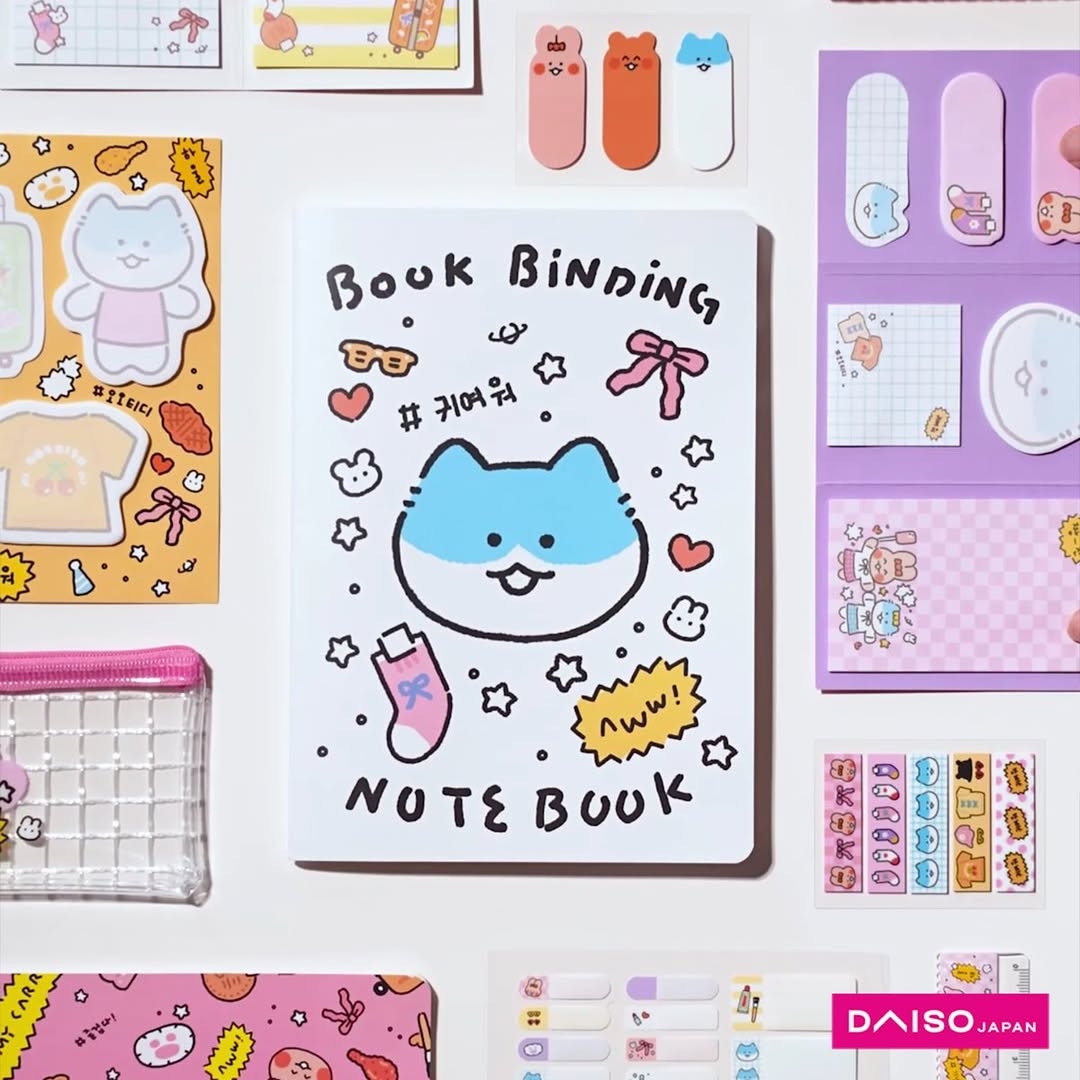 A delightful assortment of new Korean-style character stationery items available at DAISO Singapore.