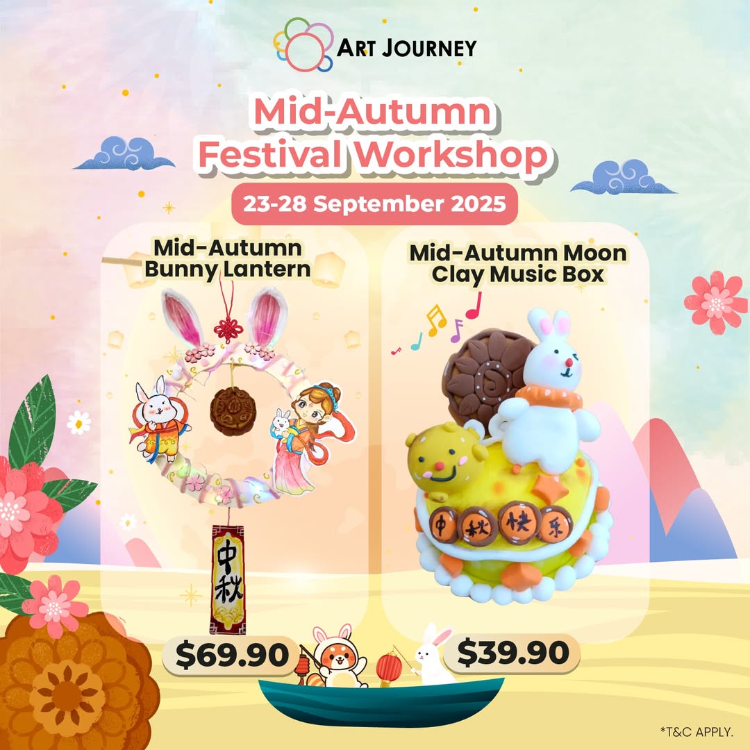 Children and families crafting lanterns at a Mid-Autumn Festival workshop