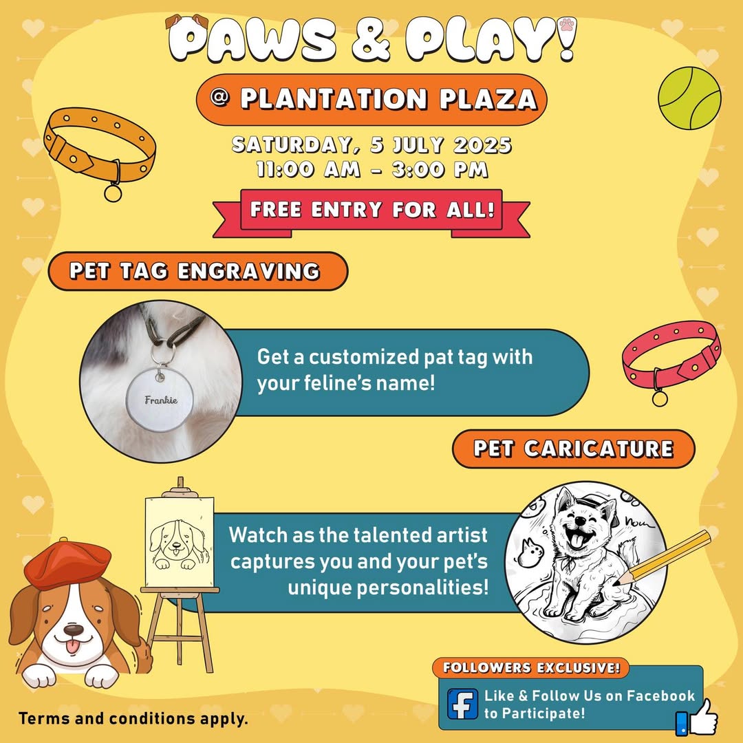 Attendees enjoying the Paws & Play event at Plantation Plaza on July 5, 2025