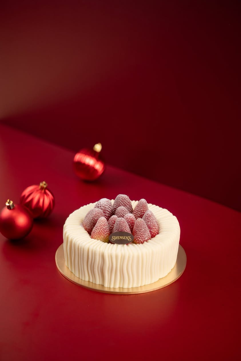 A beautifully decorated Swensen's Christmas ice cream cake.