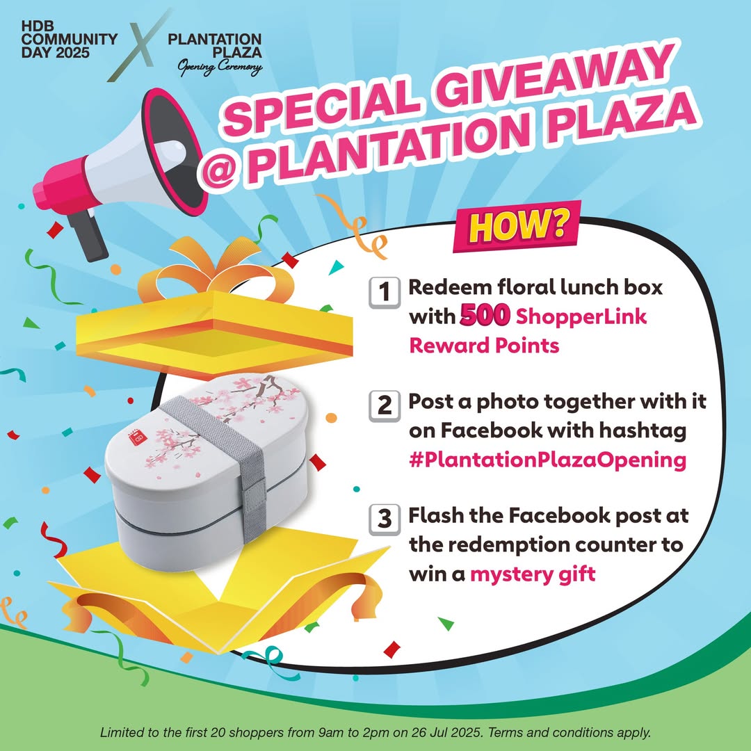 A beautiful floral lunch box, a special reward at Plantation Plaza's opening.