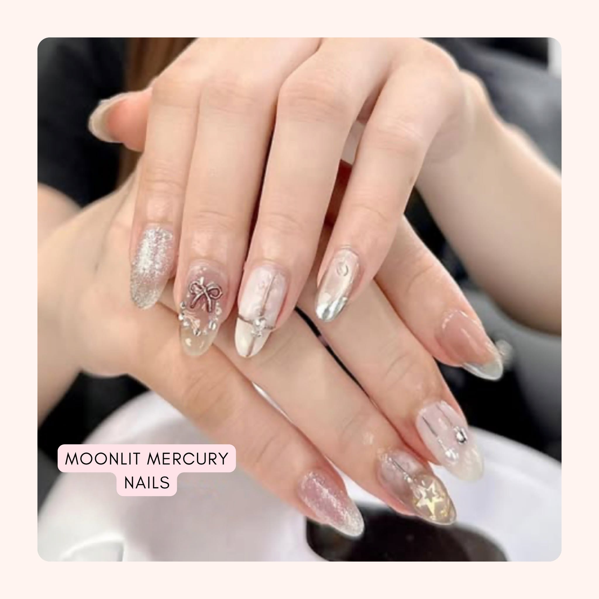 Moonlit Mercury nail design