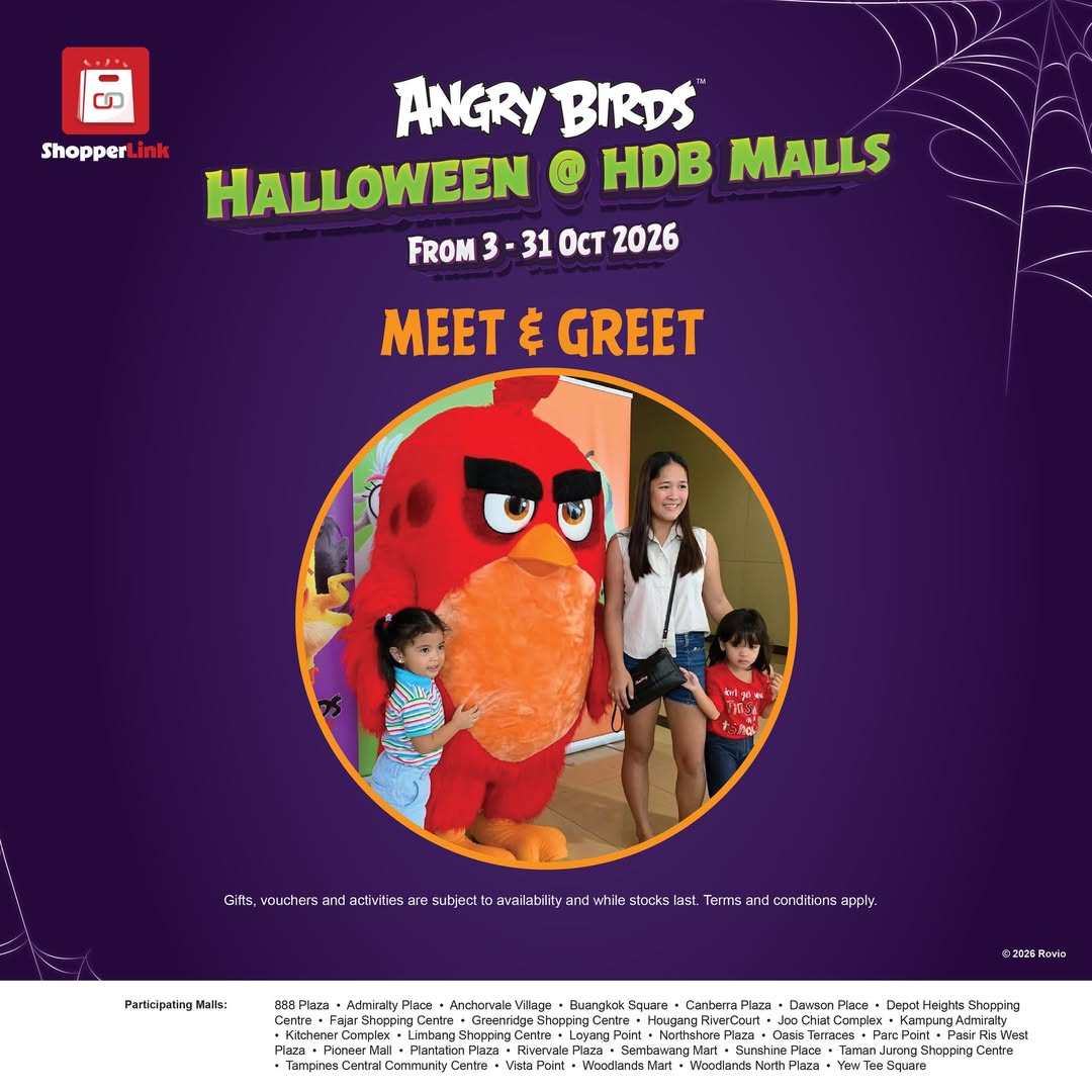 Angry Birds Halloween Meet & Greet at HDB Malls in October