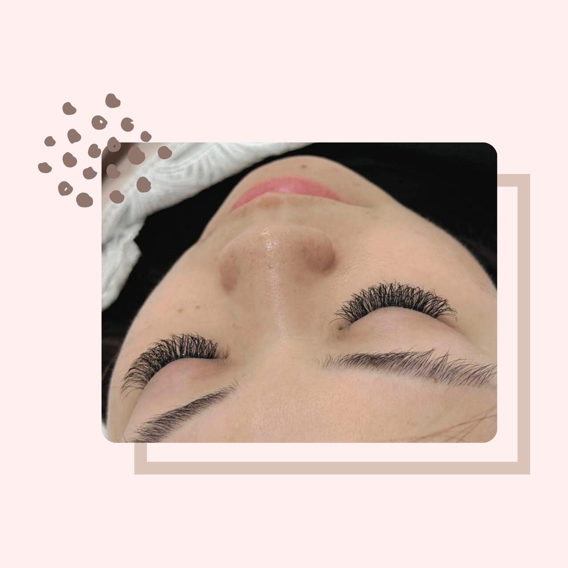 Close-up of beautifully applied eyelashes