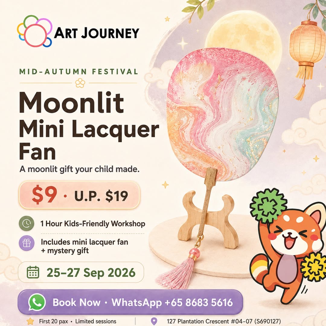 Art Journey Mid-Autumn Mini Lacquer Fan Workshop at S$9, 25-27 Sep 2026