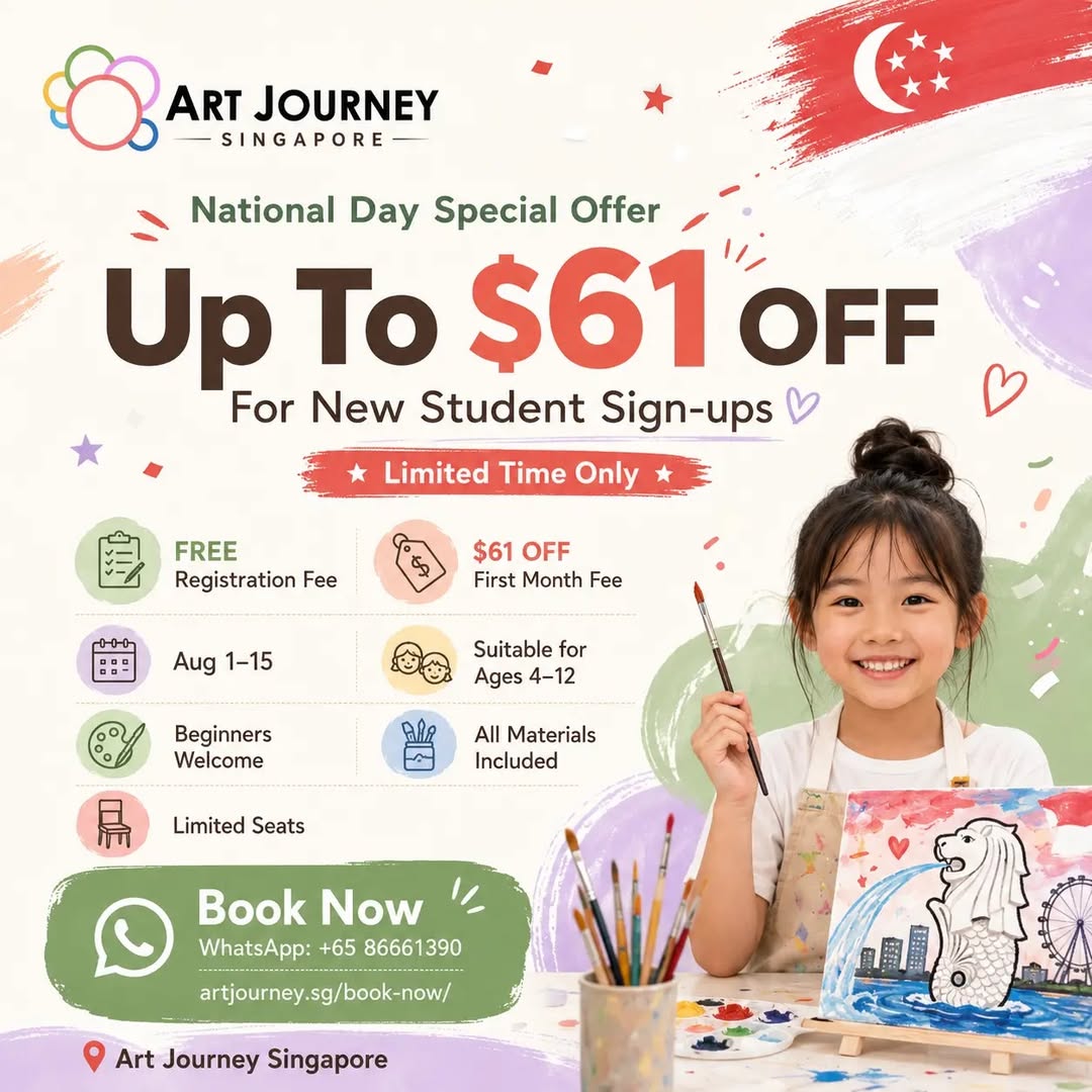 Art Journey National Day Promo: Up to $61 Off New Student Sign-Ups