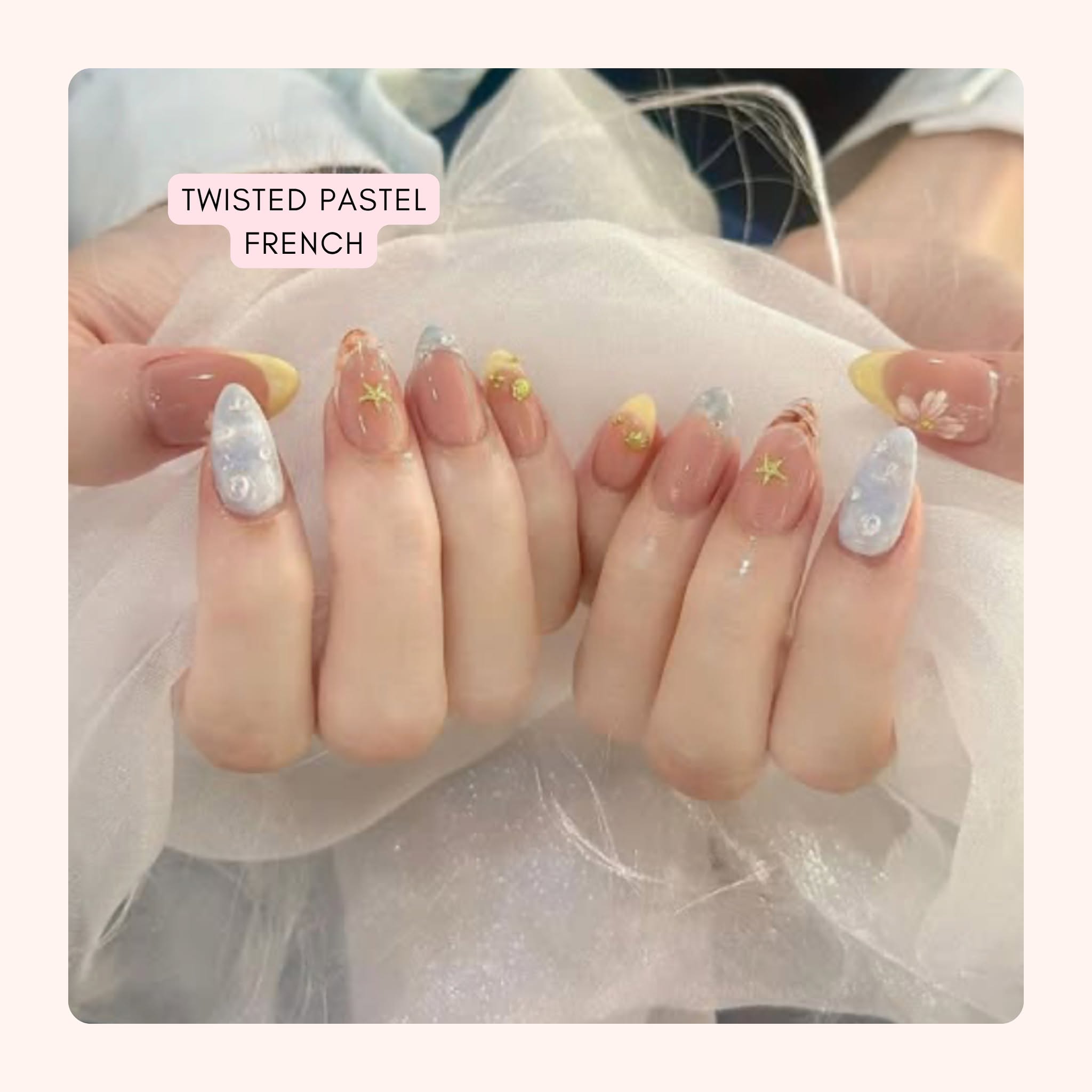 Twisted Pastel French nail design
