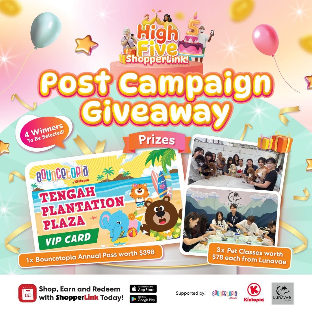 Plantation Plaza post-campaign giveaway prizes from Bouncetopia and Lunavae