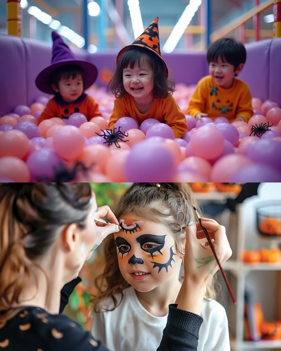 Children enjoying a Halloween-themed game at ShopperLink Mall