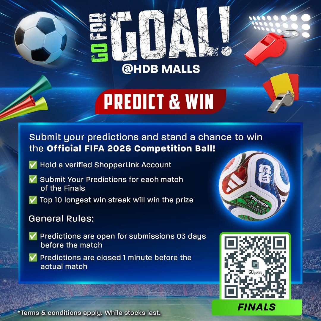 Go For Goal at HDB Malls: Predict the Final to Win FIFA 2026 Competition Ball