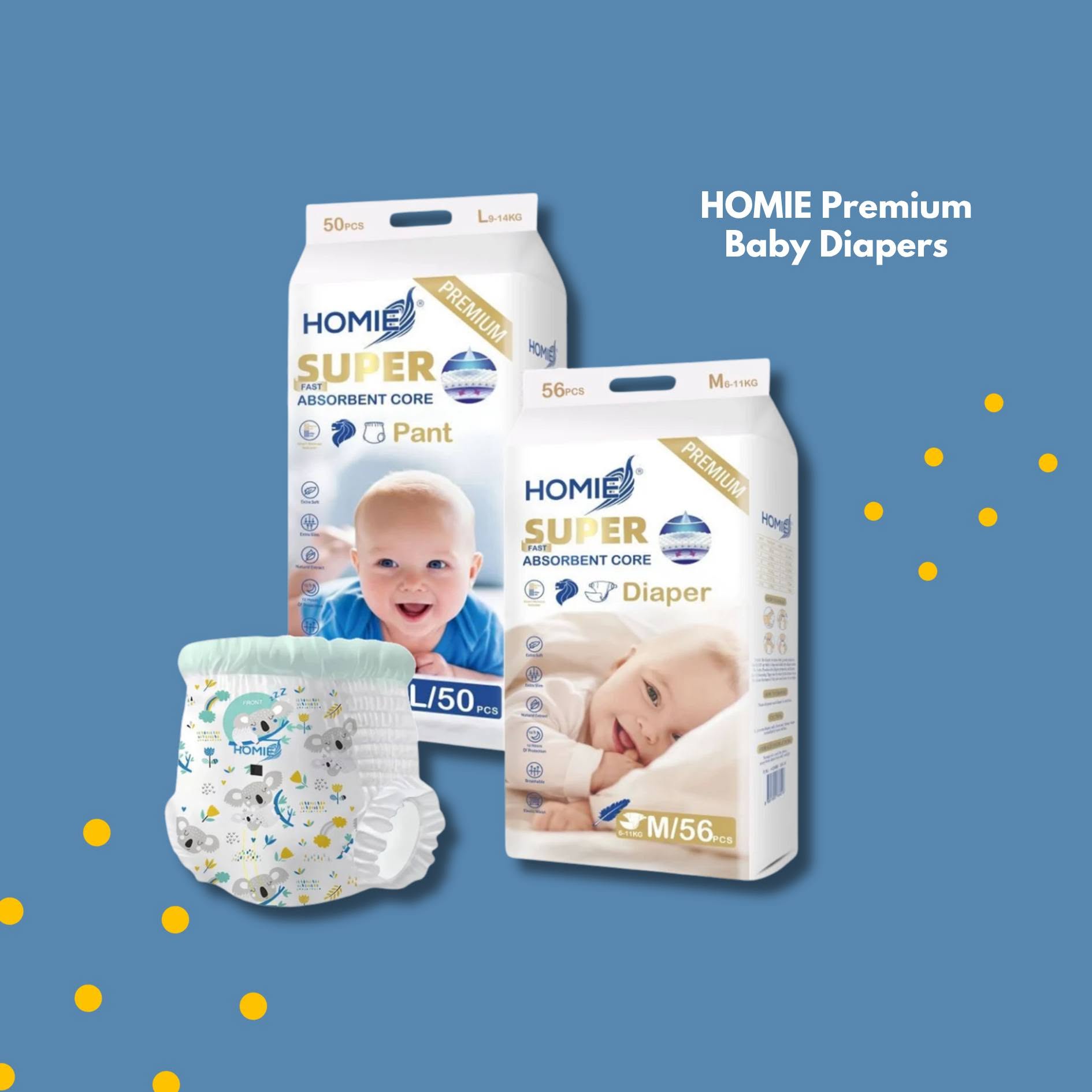 HOMIE Premium Baby Diapers