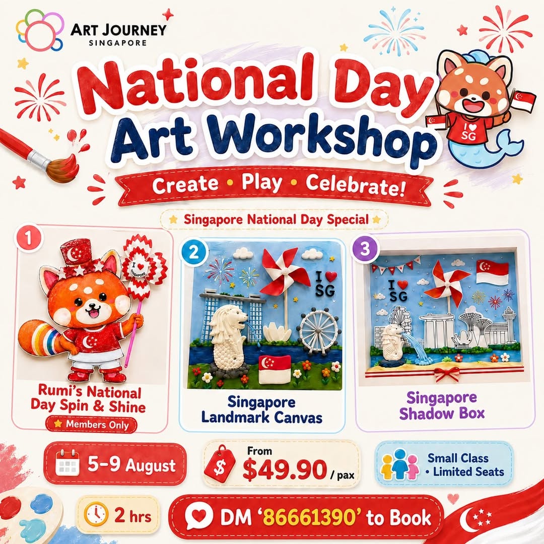 Art Journey Singapore Hosts National Day Art Workshop From $49.90/pax, 5-9