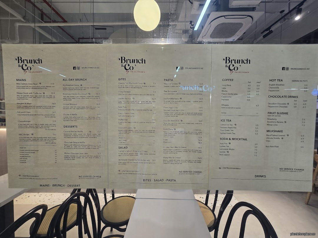 Menu page for Brunch & Co Cafe