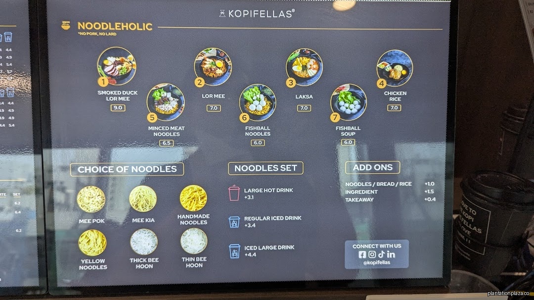 Menu page for Kopifellas Cafe