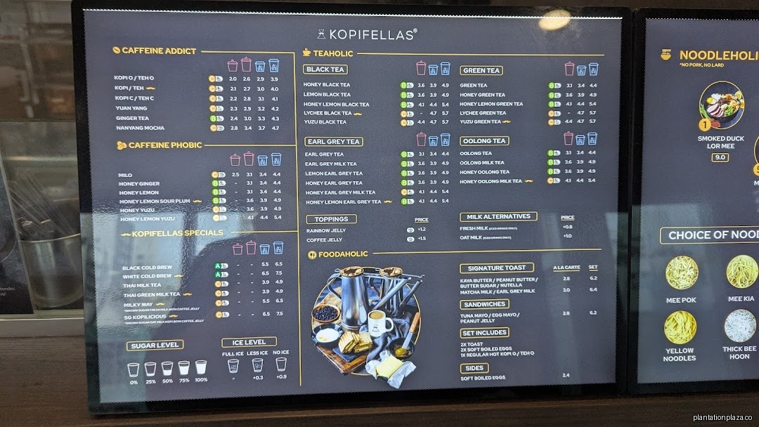 Menu page for Kopifellas Cafe