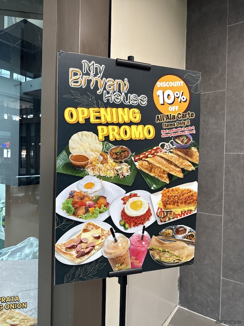 Menu page for My Briyani House