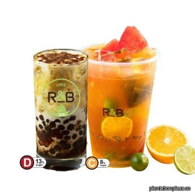 Menu page for R&B Tea